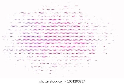 Light Pink, Blue vector banner with circles, spheres. Abstract spots. Background of Art bubbles in halftone style with colored gradient.
