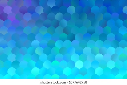 Light Pink, Blue vector banner with circles, spheres. Abstract spots. Background of Art bubbles in halftone style with colored gradient.