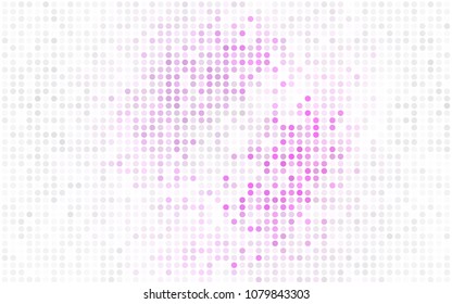 Light Pink, Blue vector banner with circles, spheres. Abstract spots. Background of Art bubbles in halftone style with colored gradient.