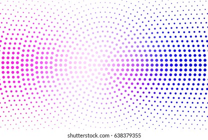 Light Pink, Blue vector banner set of circles, spheres. Donuts Background. Creative Design Templates. Technology halftone illustration.