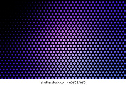 Light Pink, Blue vector banner with circles, spheres. Abstract spots. Background of Art bubbles in halftone style with colored gradient.