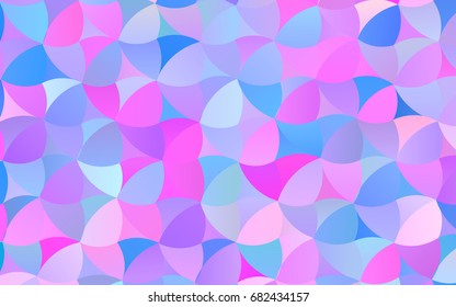 Light Pink, Blue vector banner with circles, spheres. Abstract spots. Background of Art bubbles in halftone style with colored gradient.