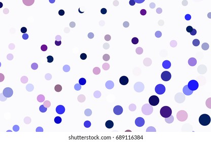 Light Pink, Blue vector banner with circles, spheres. Abstract spots. Background of Art bubbles in halftone style with colored gradient.
