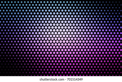 Light Pink, Blue vector banner with circles, spheres. Abstract spots. Background of Art bubbles in halftone style with colored gradient.