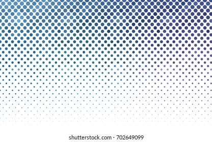 Light Pink, Blue vector banner with circles, spheres. Abstract spots. Background of Art bubbles in halftone style with colored gradient.