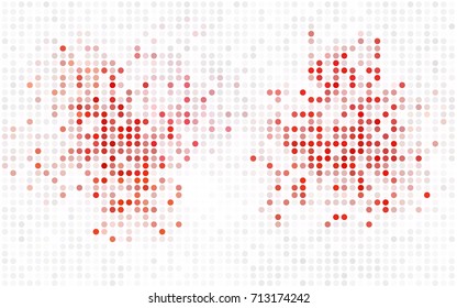 Light Pink, Blue vector banner with circles, spheres. Abstract spots. Background of Art bubbles in halftone style with colored gradient.