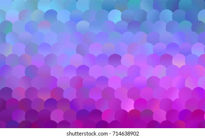 Light Pink, Blue vector banner with circles, spheres. Abstract spots. Background of Art bubbles in halftone style with colored gradient.
