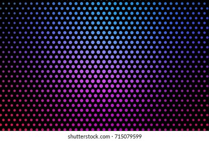 Light Pink, Blue vector banner with circles, spheres. Abstract spots. Background of Art bubbles in halftone style with colored gradient.