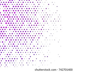 Light Pink, Blue vector banner with circles, spheres. Abstract spots. Background of Art bubbles in halftone style with colored gradient.