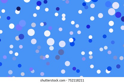 Light Pink, Blue vector banner with circles, spheres. Abstract spots. Background of Art bubbles in halftone style with colored gradient.