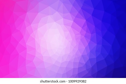 Light Pink, Blue vector blurry triangle background design. Geometric background in Origami style with gradient. 