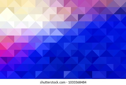 Light Pink, Blue vector blurry triangle pattern. Shining colored illustration in a brand-new style. The best triangular design for your business.