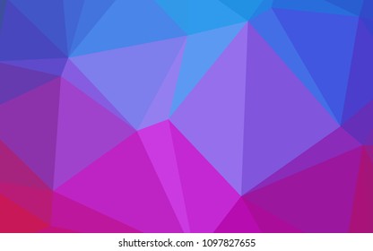 Light Pink, Blue vector blurry triangle pattern. Creative geometric illustration in Origami style with gradient. The best triangular design for your business.