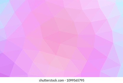 Light Pink, Blue vector blurry triangle background. Shining illustration, which consist of triangles. Triangular pattern for your business design.