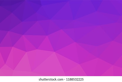 Light Pink, Blue vector blurry hexagon template. Triangular geometric sample with gradient.  The polygonal design can be used for your web site.