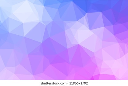 Light Pink, Blue vector blurry low poly  texture. Colorful abstract illustration with gradient. The template can be used as a background for cell phones.