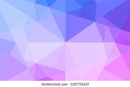 Light Pink, Blue vector blurry hexagon texture. Triangular geometric sample with gradient.  The template can be used as a background for cell phones.