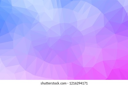Light Pink, Blue vector blurry hexagon texture. Shining illustration, which consist of triangles. A completely new design for your business.