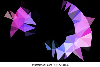 Light Pink, Blue vector blurry hexagon template. Geometric illustration in Origami style with gradient.  The template can be used as a background for cell phones.