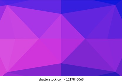 Light Pink, Blue vector blurry hexagon pattern. Triangular geometric sample with gradient.  The template can be used as a background for cell phones.