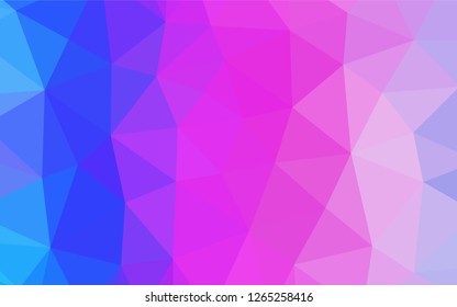 Light Pink, Blue vector blurry hexagon texture. Shining illustration, which consist of triangles. A completely new template for your business design.