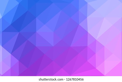 Light Pink, Blue vector blurry triangle texture. Geometric illustration in Origami style with gradient. Completely new design for your business.