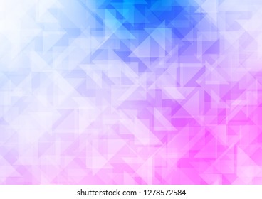 Light Pink, Blue vector blurry hexagon pattern. Modern geometrical abstract illustration with gradient. Triangular pattern for your business design.