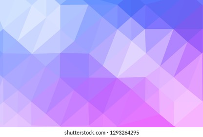 Light Pink, Blue vector blurry triangle texture. A completely new color illustration in a vague style. Triangular pattern for your business design.