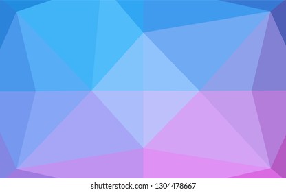 Light Pink, Blue vector blurry hexagon template. A sample with polygonal shapes. Triangular pattern for your business design.
