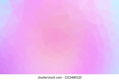 Light Pink, Blue vector blurry triangle pattern. A vague abstract illustration with gradient. Textured pattern for background.