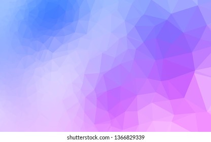 Light Pink, Blue vector blurry triangle pattern. Triangular geometric sample with gradient.  Triangular pattern for your business design.