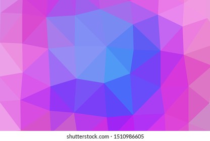 Light Pink, Blue vector blurry triangle pattern. Creative illustration in halftone style with gradient. Brand new design for your business.