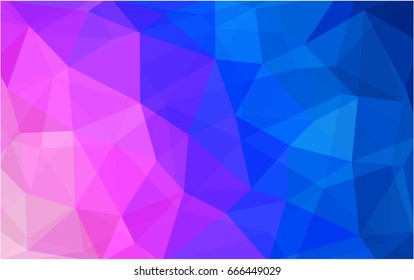 Light Pink, Blue vector blurry triangle background design. Geometric background in Origami style with gradient. 