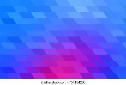 Light Pink, Blue vector blurry rectangular background. Geometric background in square style with gradient. The pattern can be used for brand-new background.