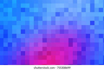Light Pink, Blue vector blurry rectangular background. Geometric background in square style with gradient. The pattern can be used for brand-new background.