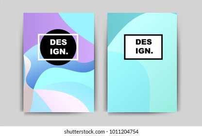 Light Pink, Blue vector brochure for ui, ux design.