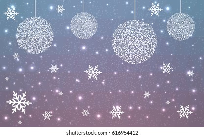 Light Pink Blue vector christmas postcard low polygon background. Illustration consisting of triangles. Abstract triangular polygonal origami or crystal design of New Year celebration.