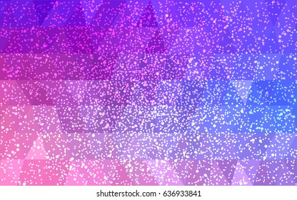 Light Pink, Blue vector christmas postcard low polygon background. Illustration consisting of triangles. Abstract triangular polygonal origami or crystal design of New Year celebration.