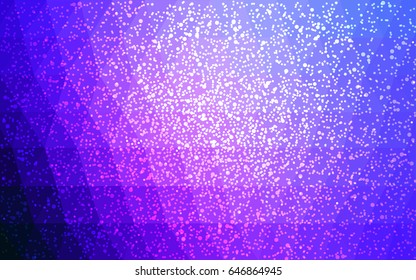 Light Pink, Blue vector christmas polygon background. Low poly Illustration consisting of triangles with snowflakes. Texture background of New Year celebration.