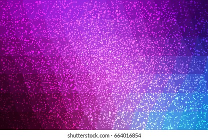 Light Pink, Blue vector christmas polygon background. Low poly Illustration consisting of triangles with snowflakes. Texture background of New Year celebration.