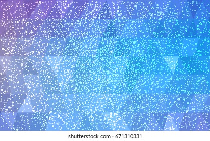 Light Pink, Blue vector christmas postcard low polygon background. Illustration consisting of triangles. Abstract triangular polygonal origami or crystal design of New Year celebration.