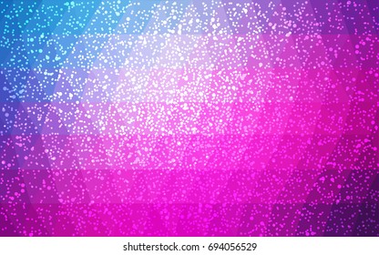 Light Pink, Blue vector christmas polygon background. Low poly Illustration consisting of triangles with snowflakes. Texture background of New Year celebration.