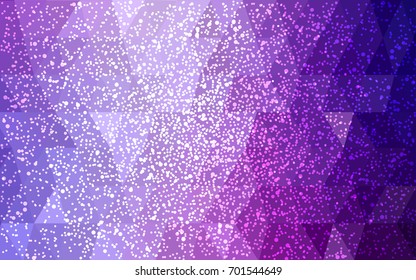 Light Pink, Blue vector christmas postcard low polygon background. Illustration consisting of triangles. Abstract triangular polygonal origami or crystal design of New Year celebration.