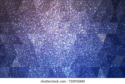 Light Pink, Blue vector christmas postcard low polygon background. Illustration consisting of triangles. Abstract triangular polygonal origami or crystal design of New Year celebration.