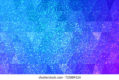 Light Pink, Blue vector christmas postcard low polygon background. Illustration consisting of triangles. Abstract triangular polygonal origami or crystal design of New Year celebration.