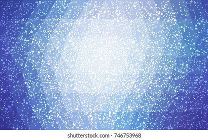 Light Pink, Blue vector christmas polygon background. Low poly Illustration consisting of triangles with snowflakes. Texture background of New Year celebration.