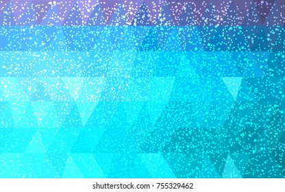 Light Pink, Blue vector christmas postcard low polygon background. Illustration consisting of triangles. Abstract triangular polygonal origami or crystal design of New Year celebration.