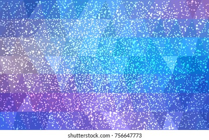 Light Pink, Blue vector christmas postcard low polygon background. Illustration consisting of triangles. Abstract triangular polygonal origami or crystal design of New Year celebration.