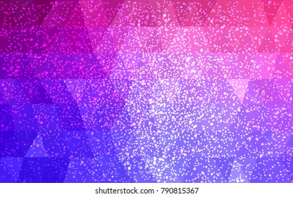 Light Pink, Blue vector christmas postcard low polygon background. Illustration consisting of triangles. Abstract triangular polygonal origami or crystal design of New Year celebration.