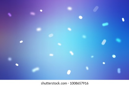 Light Pink, Blue vector cover with beautiful snowflakes. Blurred decorative design in xmas style with snow. The template can be used as a new year background.